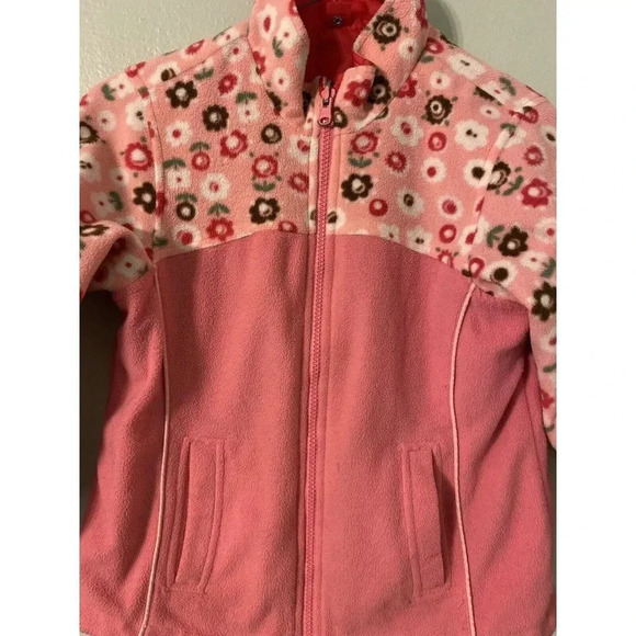 OSHKOSH B’GOSH PINK/PINK WITH FLOWERS REVERSIBLE GIRLS JACKET SIZE 6 - Picture 7 of 10